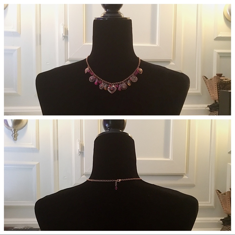 Necklace of red and pink hearts